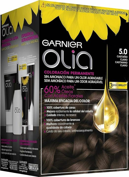Garnier OLIA Coloración Permanente #5,0 Castaño Claro 4 pz (Hellbraun)
