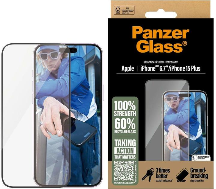 Actual product image PanzerGlass Ultra-Wide Fit (1 Piece, Apple iPhone 16 Plus)