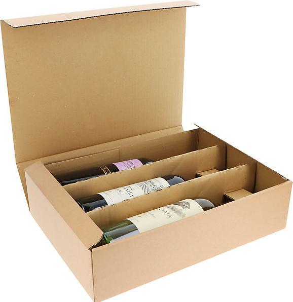 Image du produit kaiserkraft Boîte cadeau pour bouteilles Wine Line, lot de 25, pour 3 bouteilles, L x l (3 x)