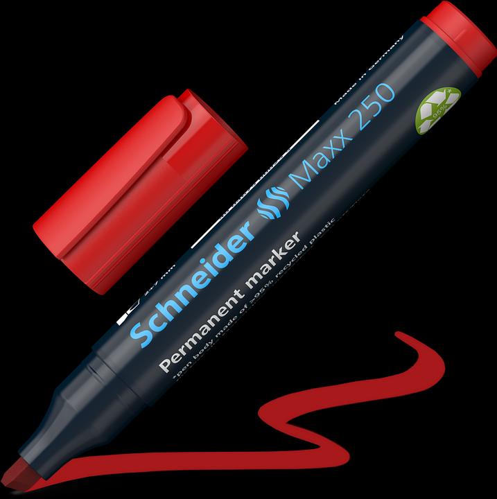 Produktbild Schneider Permanentmarker Maxx 250 Strichstärke: 2-7 mm Schreibfarbe: rot (Rot, 7 mm, 1 x)