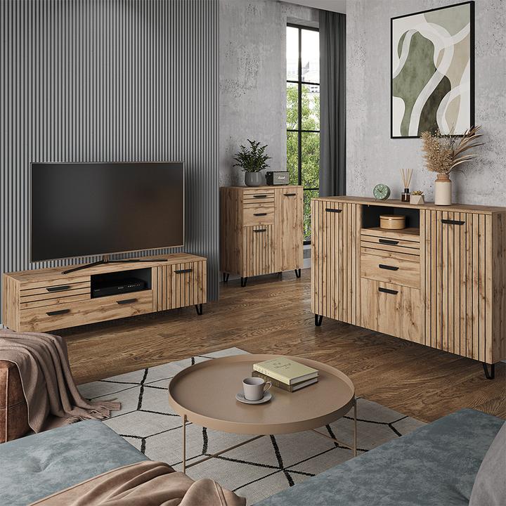 Actual product image Vichy Wardrobe Amber, Oak Wotan, 43 x 110 cm 3 parts