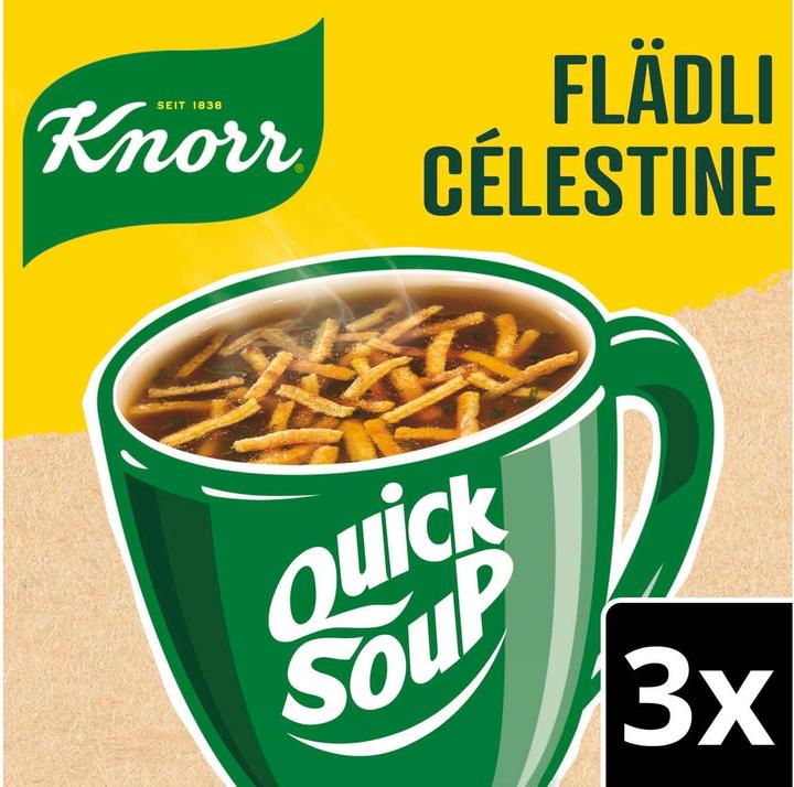 Produktbild Knorr Quick Soup Flädli Packung, feinste Flädli mit Kräutern, Fladensuppe schnell & einfach zubereitet (450 ml)