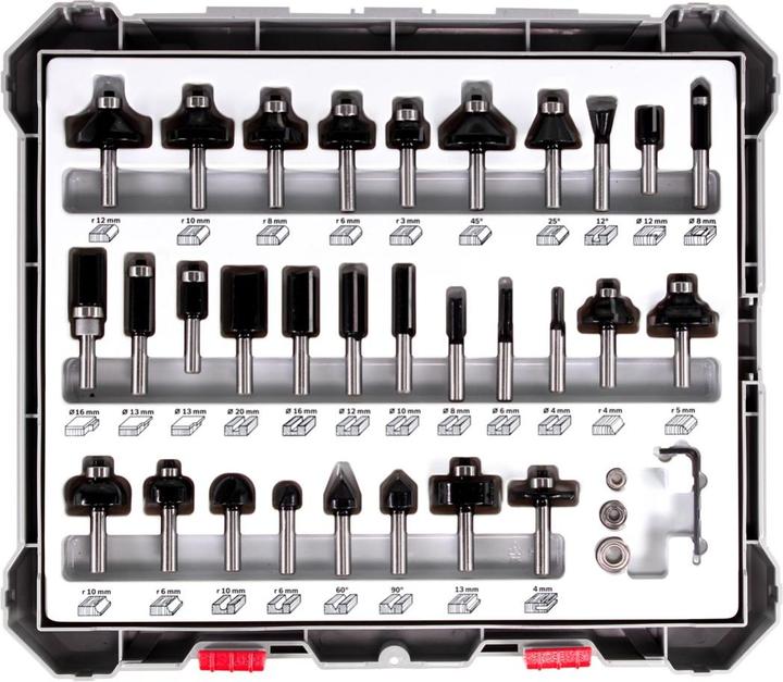 Produktbild Bosch Professional Zubehör 30-teiliges Fräser-Set, 8-mm-Schaft für Handfräsen
