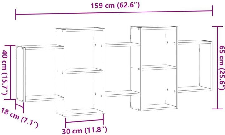 Image du produit VidaXL Étagère murale (159 x 18 x 65 cm)