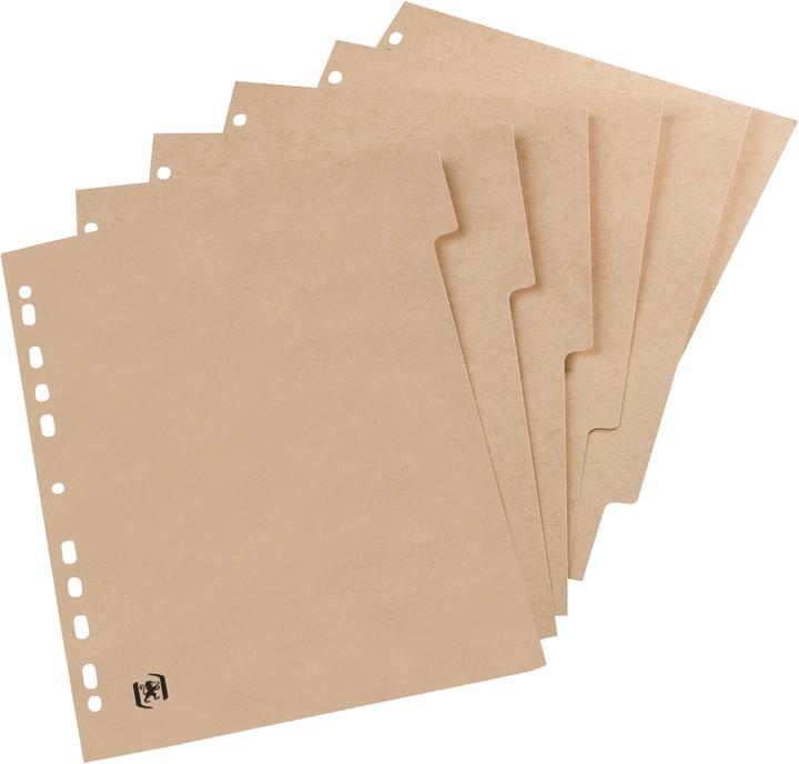 Image du produit Oxford Intercalaires Neutres Touareg A4 5 Positions Carte Recyclée Epaisseur 265g Beige Naturel