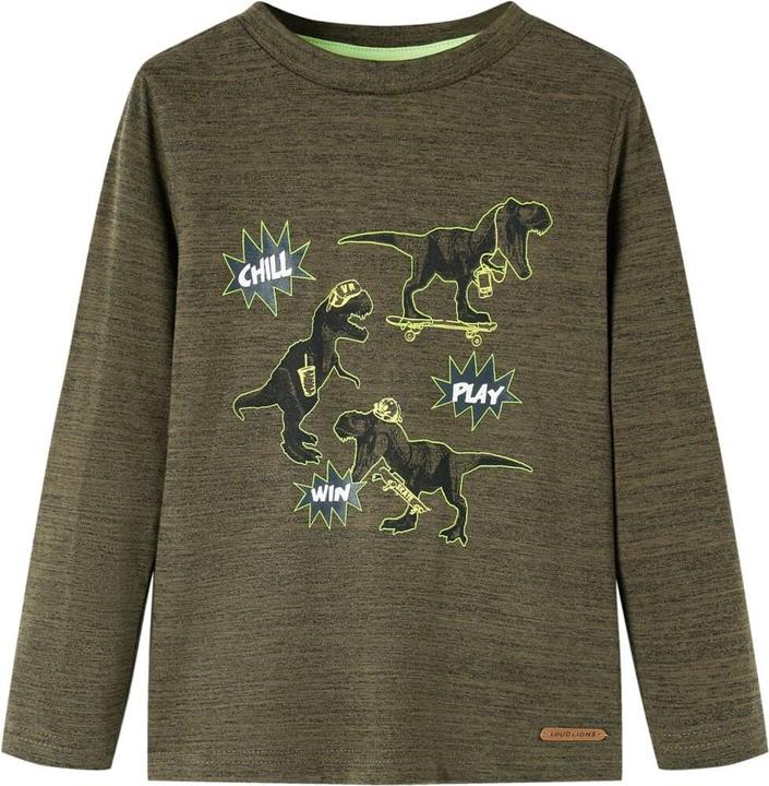 Immagine prodotto VidaXL Camicia da bambino a maniche lunghe color kaki scuro melange 116,Materiale: 80 (116)