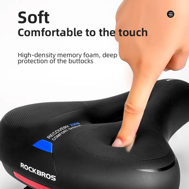Actual product image Rockbros AQ-6090B bicycle saddle - black and blue