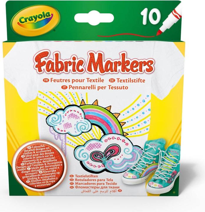 Image du produit Crayola Marqueur pour tissu (multicolore, 10 x)