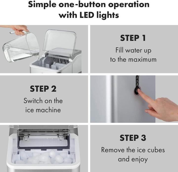 Actual product image Klarstein Chillout Ice Cube Maker, Silver