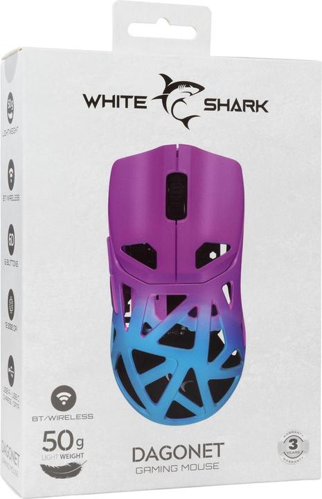 Produktbild White Shark Computer mouse GM-5019 Dagonet Wireless 24000 dpi Blue/Purple