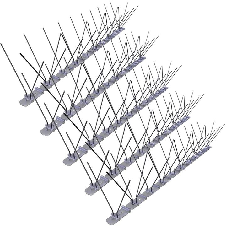 Produktbild Ziwi 5er-Set Spikes zur Taubenabwehr, 3-reihig mit Edelstahl-Spitzen, 2,5 m