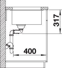 Actual product image Blanco Subline 430/270-U (Undermount sink, 46 cm, 75.50 cm)