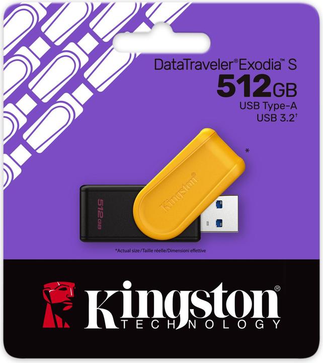 Produktbild Kingston USB-Stick 512GB DataTraveler Exodia S USB 3.2 retail (512 GB, USB-A)