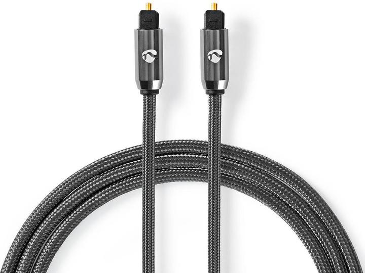 Produktbild Nedis Optisches Audiokabel | Toslink Stecker | Toslink Stecker | 2.00 m | rund | Baumwolle | Gun Met (2 m, TOSLINK)