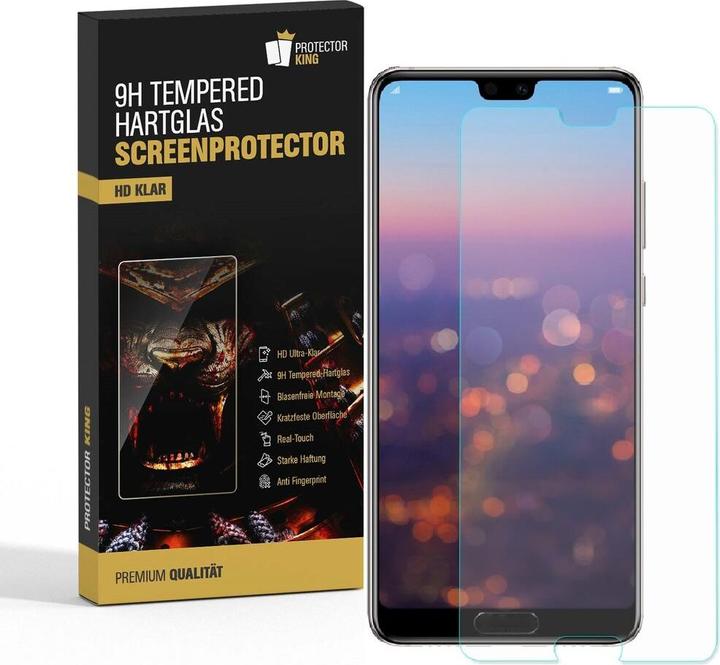 Produktbild Protectorking 4x 3D A++ echtes Tempered 9H Panzerhartglas KLAR (4 Stück, Huawei P20)