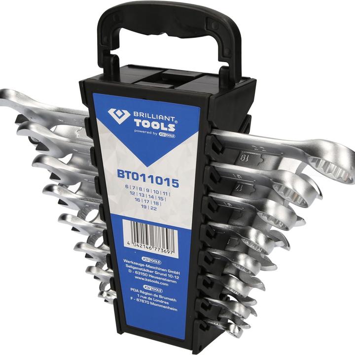 Produktbild Brilliant Tools Schlüsselsatz (18 mm, 10  mm, 15 mm, 13 mm, 17 mm, 22 mm, 12 mm, 14 mm, 19 mm, 11 mm, 16 mm)