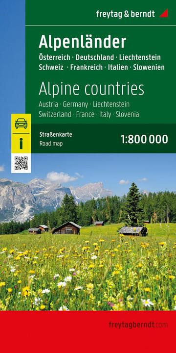 Produktbild Alpenländer, Strassenkarte 1:800.000, freytag & berndt