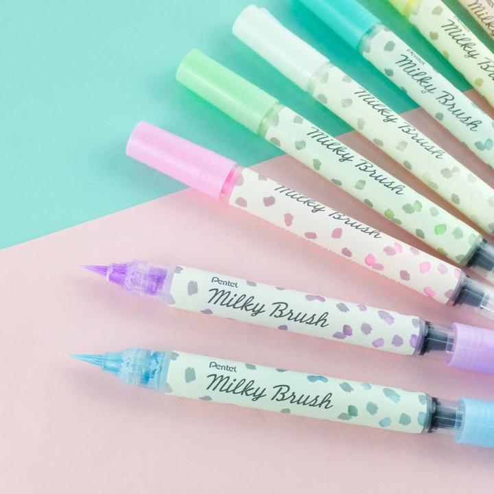 Actual product image Pentel Brush Pen Milky Brush Violet (Purple/pink/pink, 1 x)