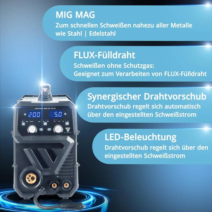 Produktbild Stahlwerk Schweissgerät MIG MAG 200 ST PLUS Schutzgas-Schweissgerät IGBT mit 200 A