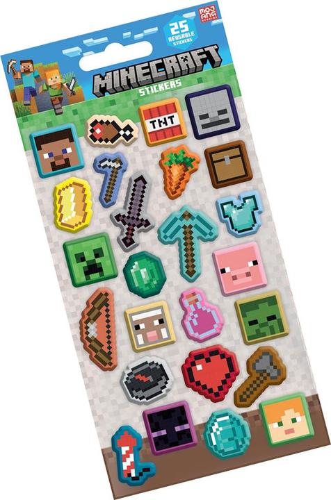 Immagine prodotto Minecraft Gonfio Adesivi Misura Confezione 25