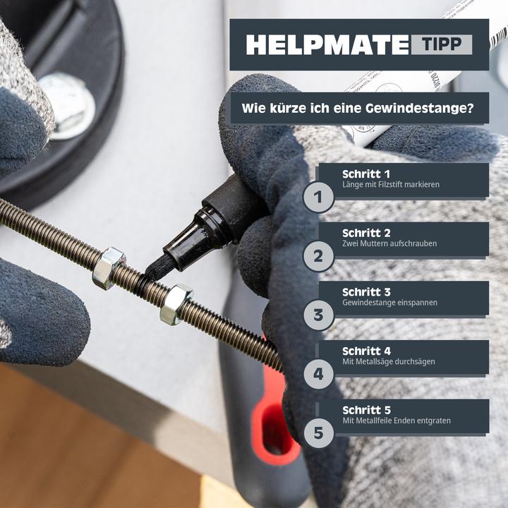 Produktbild Helpmate Gewindestange M8x330, verzinkt, 2 Stück
