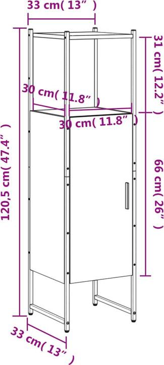 Actual product image VidaXL Bathroom cabinet (33 x 33 x 120.5 cm)