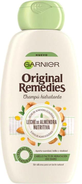 Actual product image Garnier ORIGINAL REMEDIES champú leche almendras 300 ml (300 ml, Liquid shampoo)