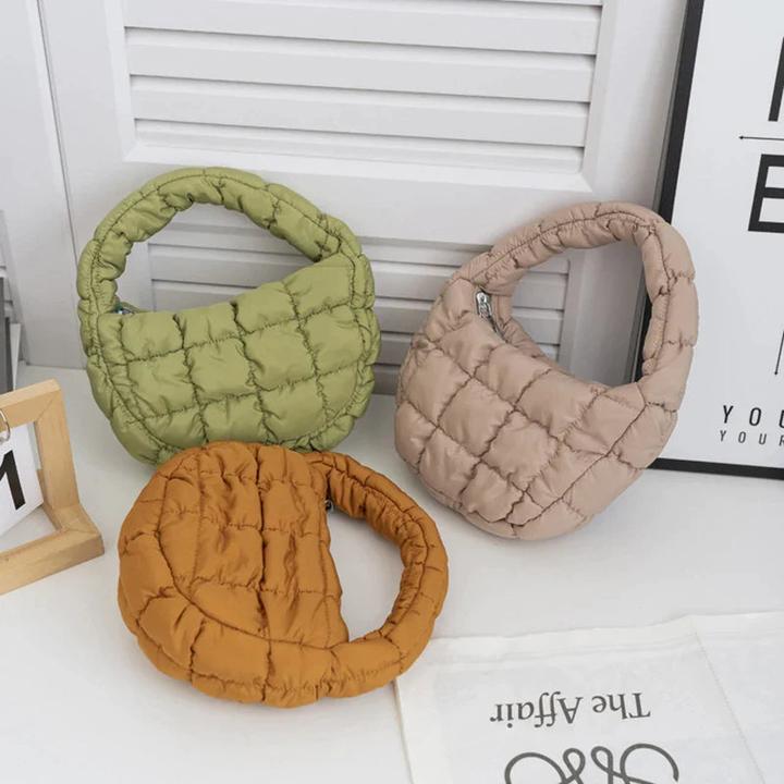 Image du produit Only-Bags.Store Mini-sac Cercle matelassé Téléphone Pourpre Élégant Violet Nylon souple Rembourré