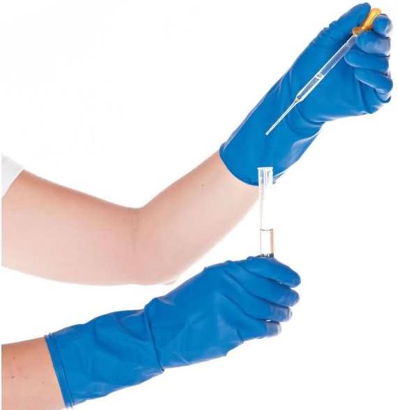 Actual product image Hygostar Latex glove High Risk powder-free L 28cm dark blue PU=50 pieces (L)