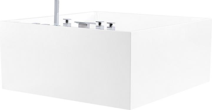 Produktbild Beliani Whirlpool Badewanne freistehend weiss quadratisch 130 x 130 cm TAHUA (339 l, 130 cm, 130 cm)