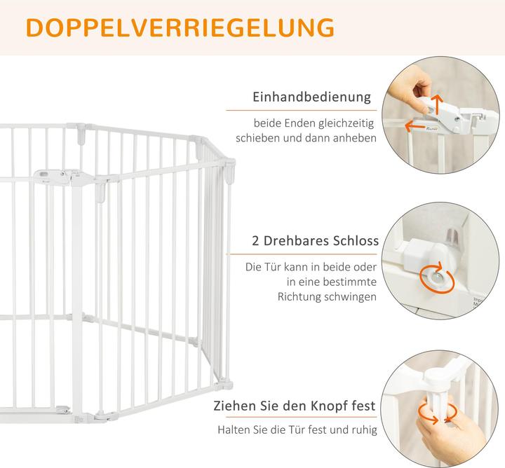 Produktbild PawHut Hunde Absperrgitter bestehend aus 8 Panelen (62.50 cm)