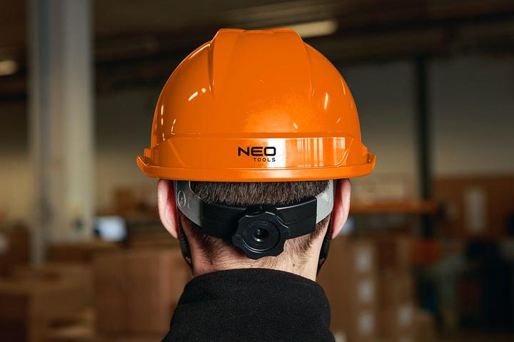 Immagine prodotto Neo Casco industriale con mentoniera, arancione (52 - 64 cm)
