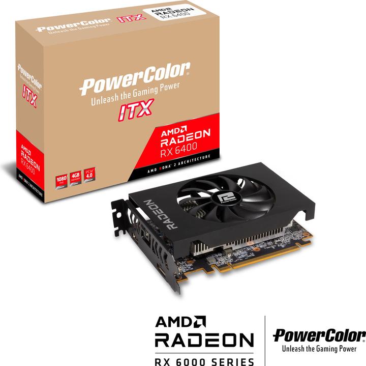 Actual product image Powercolor Radeon RX 6400 ITX (4 GB)