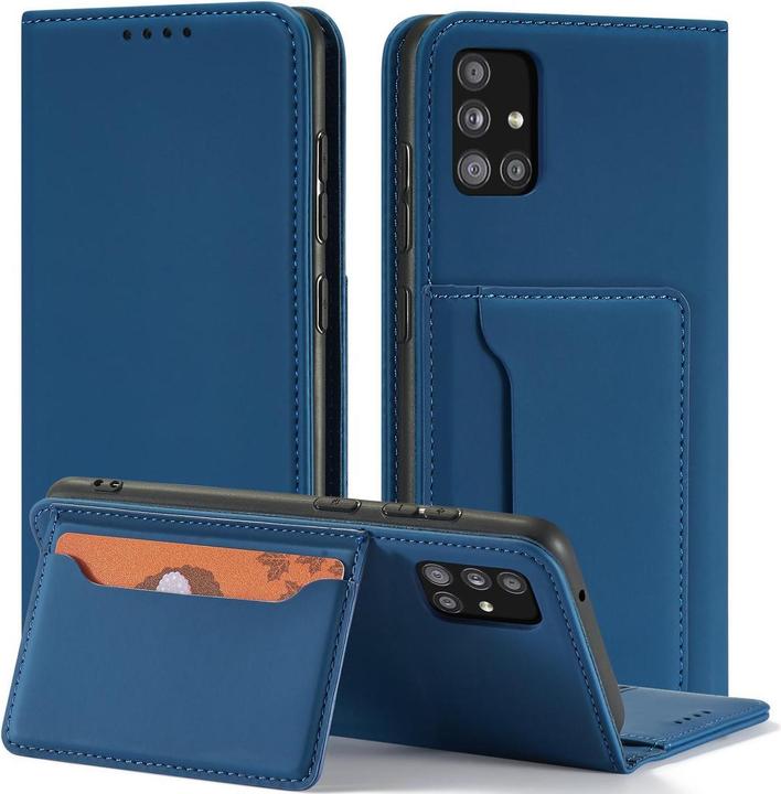 Produktbild Hurtel Magnetkartenetui für Xiaomi Redmi Note 11 Pro Pouch Card Wallet Kartenhalter Blau (Xiaomi Redmi Note 11 Pro)