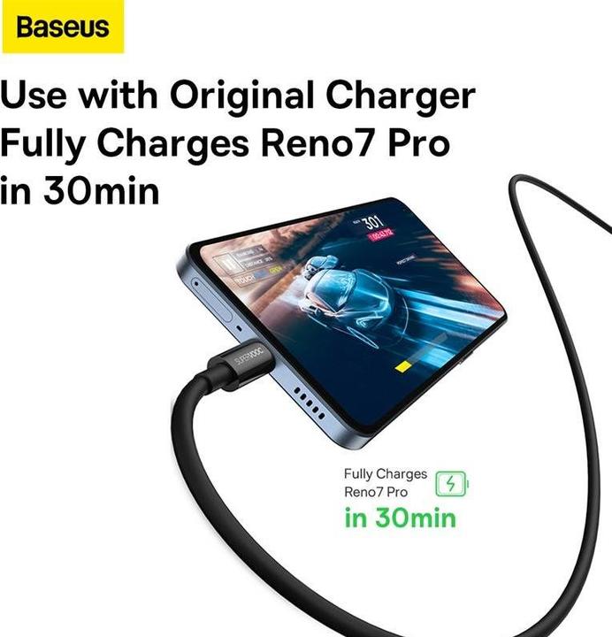 Actual product image Baseus USB A – USB C (1 m, USB 2.0, 65 W)