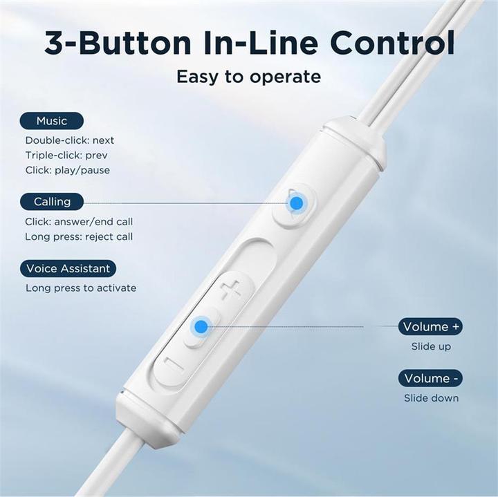Actual product image Joyroom Wired Earphones JR-EC07, Type-C (Wireless)