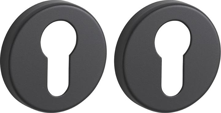 Thirard Paio di rosette ronde ø 50 trou de cylindre noir mat (Set di porte)
