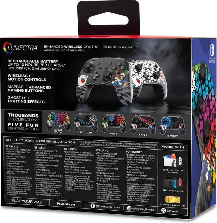 Actual product image PowerA Enhanced Wireless Controller for Nintendo Switch with Lumectra – Mario Peek-A-Boo (Switch)