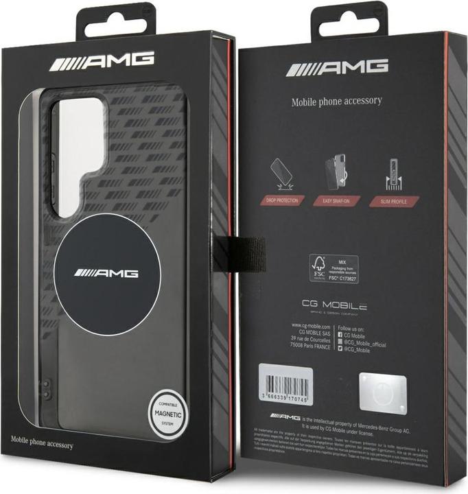 Immagine prodotto Mercedes AMG Transparent Rhombs MagSafe Case for Samsung Galaxy S25 Ultra - Black (Samsung Galaxy S25 Ultra)