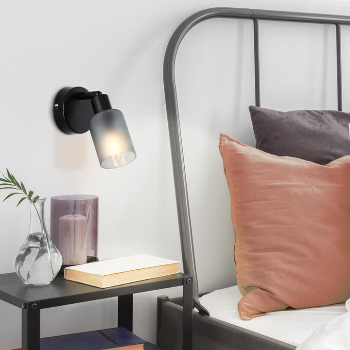 Produktbild Brilliant Loralie Wandspot schwarz/rauchglas (E14)