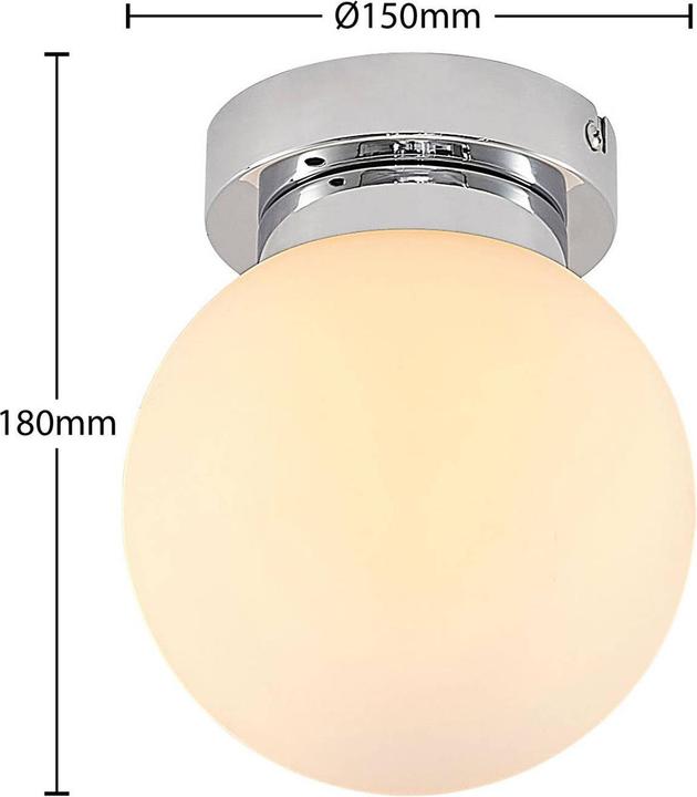 Actual product image Lindby Tavino ceiling light, ball shade, chrome (E14)