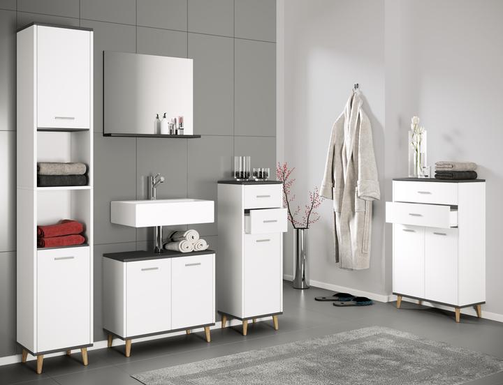 Produktbild VCM 4 tlg. Badmöbel Set Landos mit Schublade & Drehtüren
