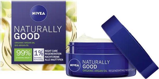 Immagine prodotto NIVEA Crema Notte Naturalmente Buona all'Olio di Argan Biologico (50 ml, Crema notte)