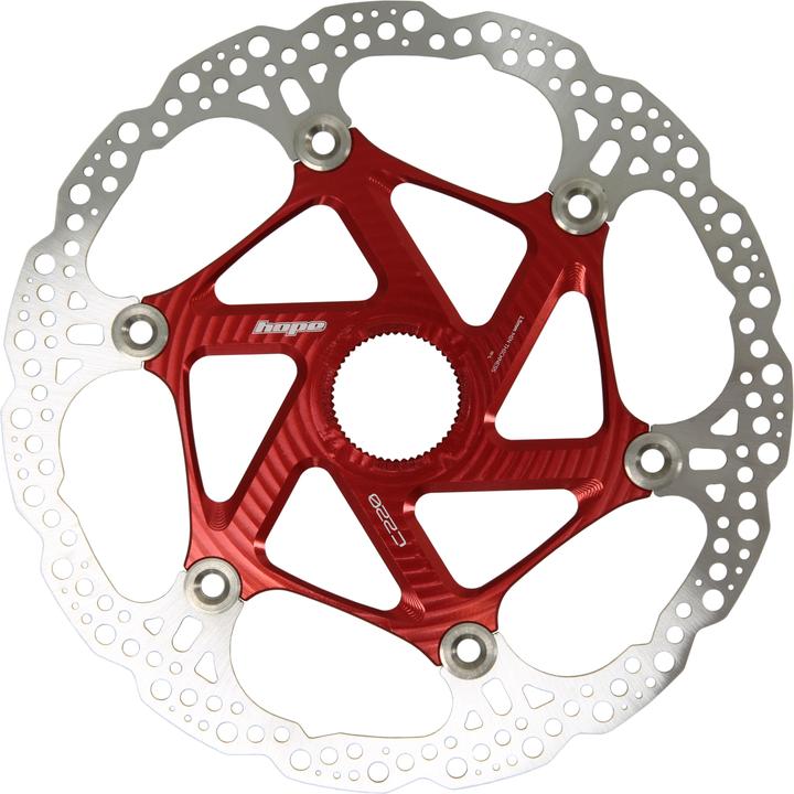 Actual product image Hope Floating Disc Brake Disc - Centre Lock - red (220 mm)