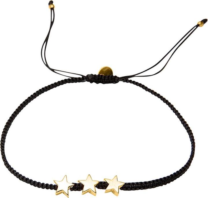 Leyda Armband Stern (21 cm, Silber 925, vergoldet 750 / 18 K Gold, Baumwolle)