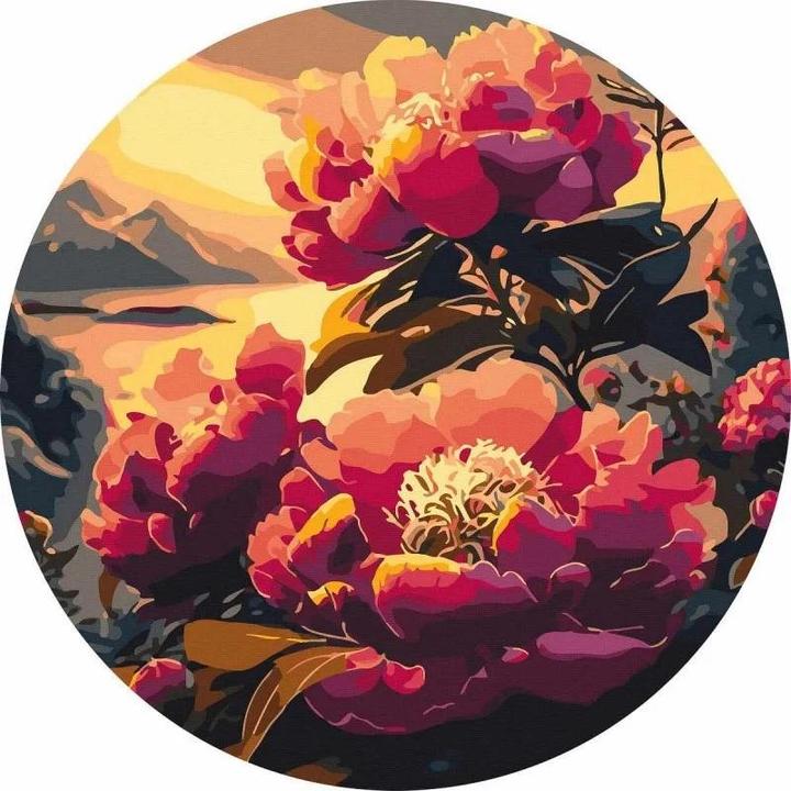 Image du produit Twoje Hobby Rundes Malen nach Zahlen - Rosa Blume 40cm