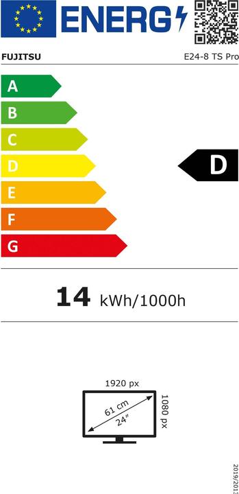 Label énergétique Fujitsu E24-8 TS Pro (1920 x 1080 pixels, 23.80")