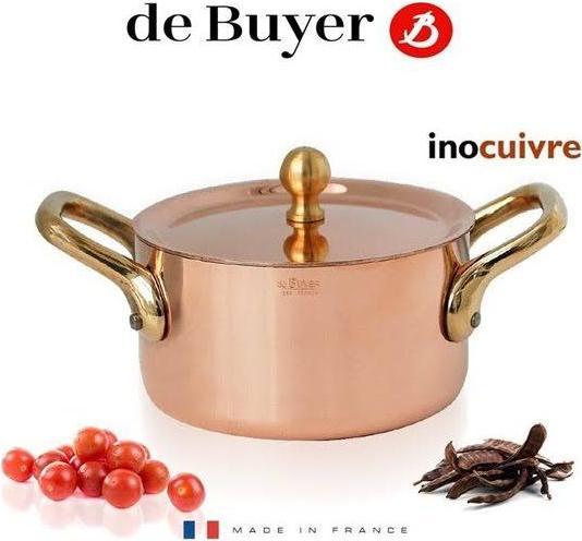 Produktbild de Buyer Inocuivre Bratentopf mit Deckel (16 cm, Bräter + Schmortopf, Edelstahl, Kupfer)