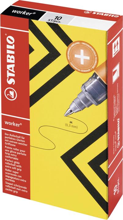 Produktbild STABILO Tintenroller - worker+ - medium - 10er Pack - rot (Rot, Orange, 10 x)