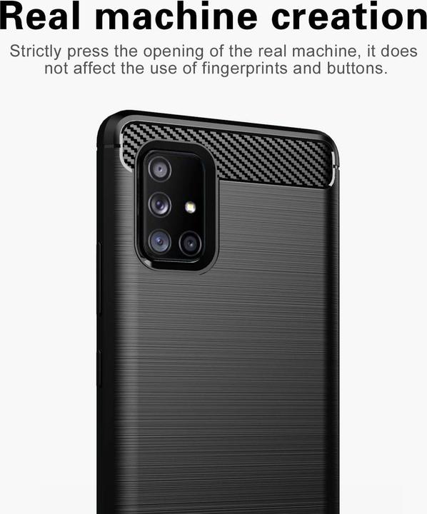 Immagine prodotto Cadorabo TPU Ultra sottile in acciaio inossidabile al carbonio Combi Cover (Samsung Galaxy A71 5G)
